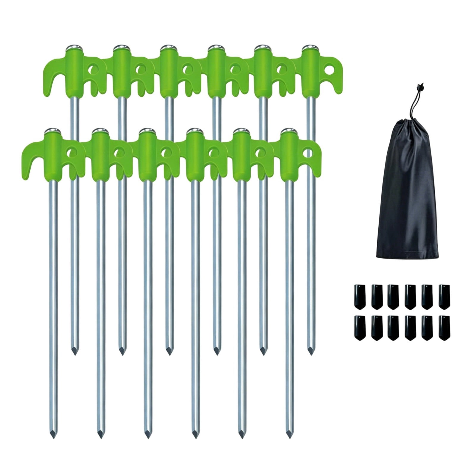 12Pcs Long Tent Peg Carbon Steel Tents Stakes Peg Firm Tent Hook Ground Anchors Outdoor Canopy Stake Camping Accessories