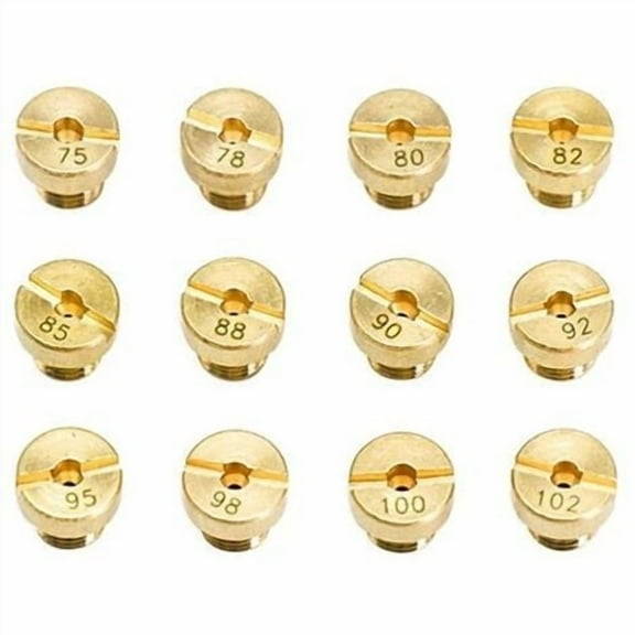 12Pcs M5 Main Jet Carburetor Main Jet Kit 75,78,80,82,85,88,90,92,95,98,100,102 Replacement For Dellorto PHBG Carburetor