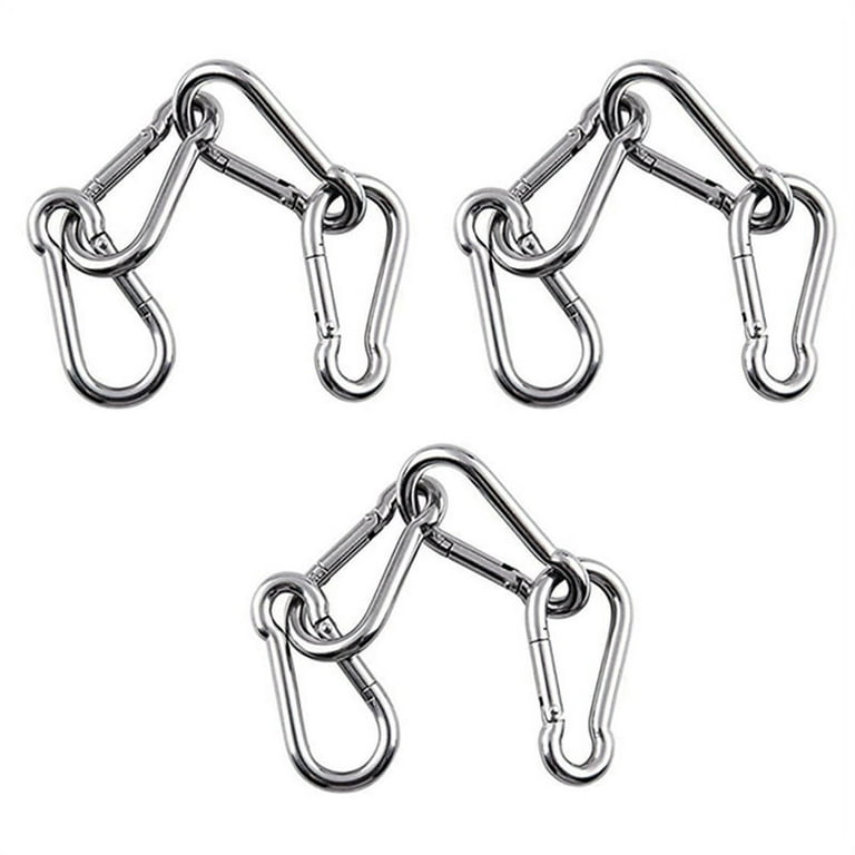 12Pcs M6 Spring Snap Hooks Heavy Duty Stainless Steel 304 Swing Set  Accessories Fit for Gym,Camping,Traveling 