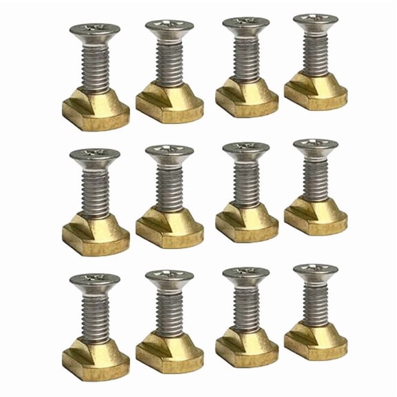 12Pcs M8 Hydrofoil Mounting Brass T-Nuts for Surfing All Hydrofoil Tracks Outdoors Surfing Accessories Gold