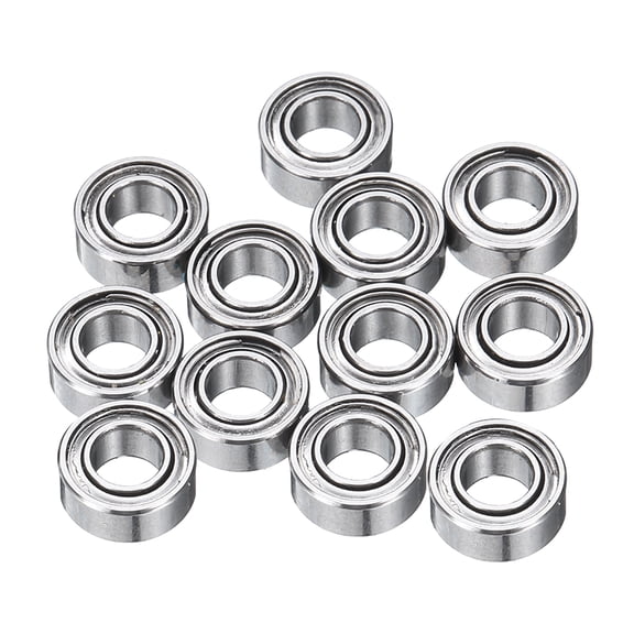 12Pcs MR63ZZ Small Bearing, 3mm ID 6mm OD 2.5mm Width Double Shielded Deep Groove Ball Bearings for Electric Motor Skateboards 3D Printer