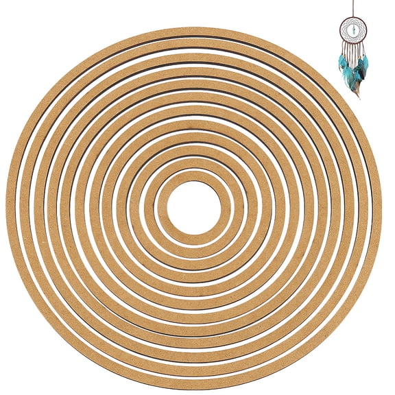12Pcs Macrame Hoops Paintable Wood MDF 2.3~11.9Inch Macrame Craft Hoop Rings Hoops Wall Hanging Crafts