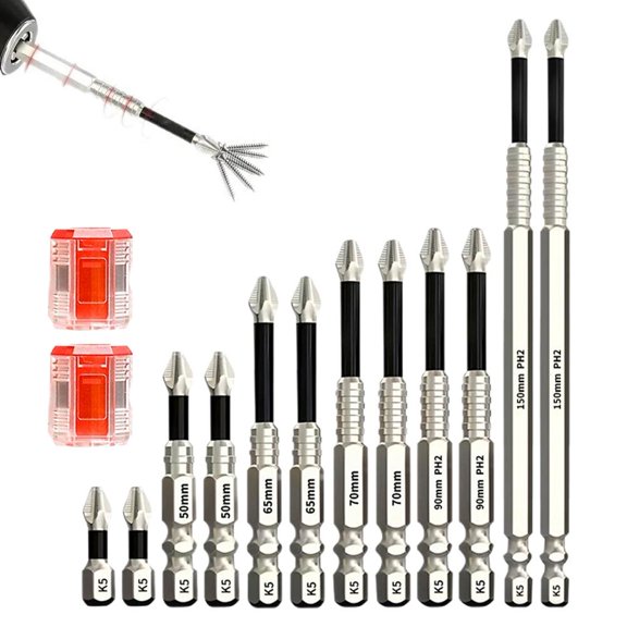 12Pcs Magnetic Screwdriver Bit Set, Durable Build for DIY Repairs for home repairs and workshop tasks, repair hand tool for assembly and maintenance, Anti Slip Tip