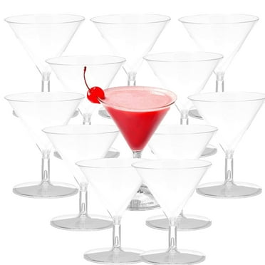 12Pcs Martini Cocktail Glasses,Plastic Party Champagne Cups,Perfect for Outdoor Parties,Weddings,Picnics,Stackable,Reusable