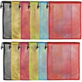 12Pcs Mesh Drawstring Bags Colorful Laundry Bag Small Travel Stuff Sack