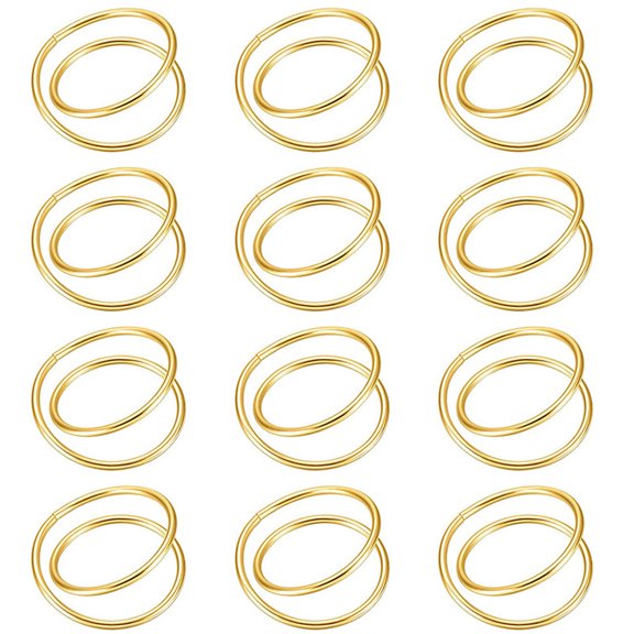 12Pcs Metal Double Circles Napkin Rings Parties Serviettes Buckles Napkin Holder Simple Wedding Table Decoration for Daily