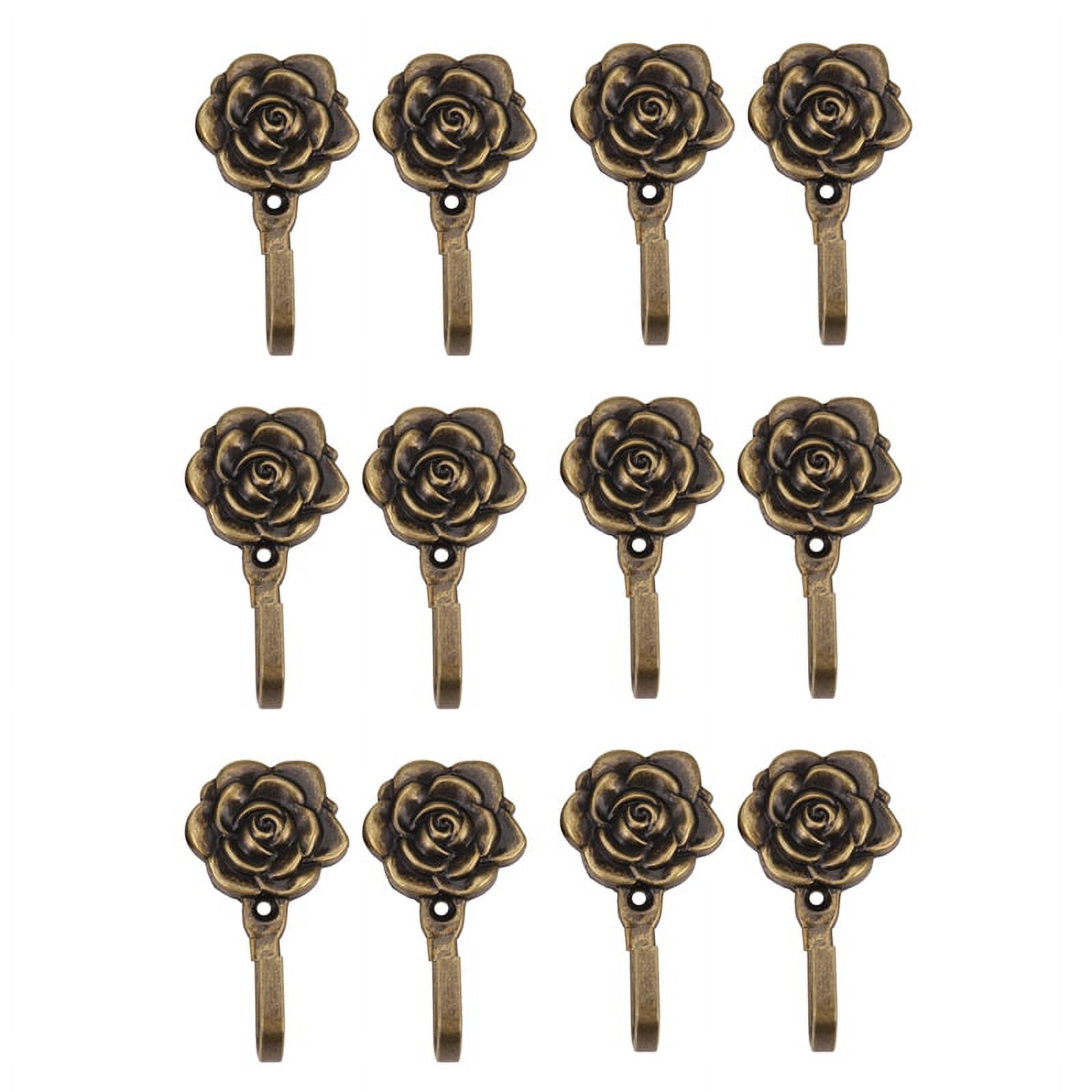 Image showcasing 12Pcs Metal Flower Curtain Tie Back Tieback Holders Wall Hooks Decor ...