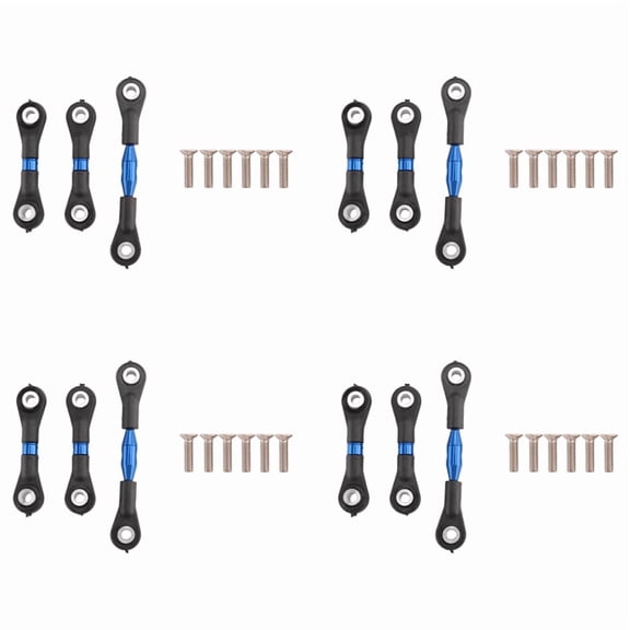 12Pcs Metal Steering Rod Link Rod Tie Rod for TT-01 TT01 1/10 RC Car Upgrade Parts Accessories,Blue