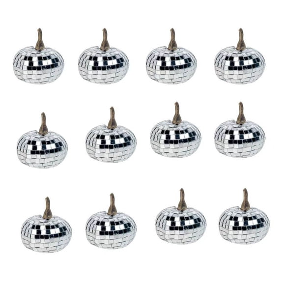 12Pcs Metallic Artificial Pumpkin Decoration Modern Indoor Fall Festival Centerpieces Arrangement Accessories