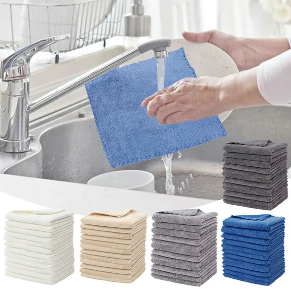 12Pcs Microfiber Cleaning Cloths, Ultra Soft Cleaning Rags for Cleaning House, Super Absorbent Microfiber Cloths for Kitchen, Multi-Purpose Cleaning Cloths for Car, Lint-Free, Streak-Free | Xuniizn