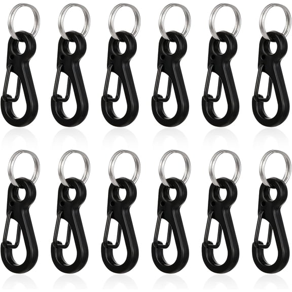 12Pcs Mini Carabiner Clip Metal Tiny Small Carabiner Clip Spring Snap Hook for Camera Strap Flashlight Key Chain Camping Hiking Keychain Clips Leash Harness Outdoor Gym