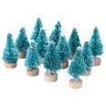 thumbnail image 1 of 12Pcs Mini Christmas Tree Desktop Christmas Tree Model Snow Sisal Trees with Wood Base Christmas Decoration Table Decor, 1 of 11
