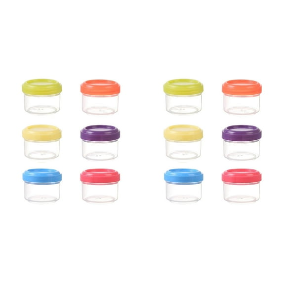 12Pcs Mini Clear Jars with Leakproof Lids Round Clear Container 35Ml Refillable Storage Containers for Home and Kitchen Organizing Home Decor