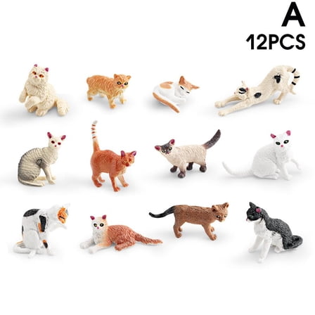 12Pcs Mini Dog Figurines Toy Set, Realistic Detailed Plastic Puppy Figures Playset, Tiny Ornament, Hand To Painted Cake Dogs