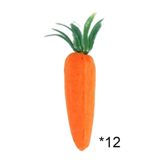 12Pcs Mini Easter Carrots Decor 2.56'' Foam Carrots Realistic Fake Fruit Lifelike Carrots Simulation for Floral Arrangements Easter Home Kitchen Display Decor Spring Foam Carrots Vegetables