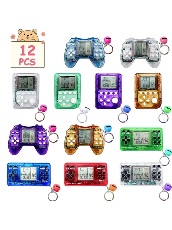 12Pcs Mini Game Console Keychain for Kids,Video Game Party Favors for Kids Boys Birthday Supplies Gaming Party Favors Classroom Prizes