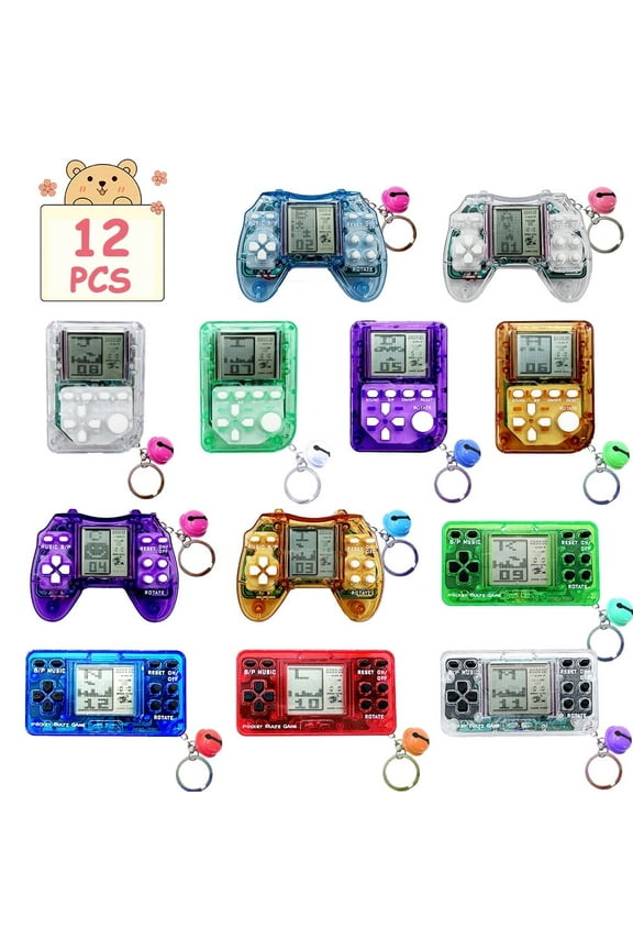 12Pcs Mini Game Console Keychain for Kids,Video Game Party Favors for Kids Boys Birthday Supplies Gaming Party Favors Classroom Prizes