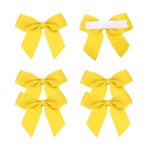 12Pcs Mini Grosgrain Ribbon Bow 2" Self Adhesive Flower Bows Yellow