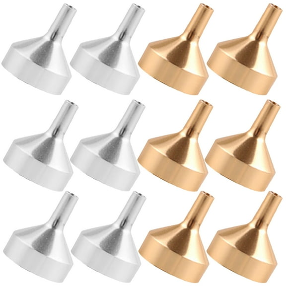 12-Pack Mini Perfume Funnels for Small Bottles, Metal Refill Funnels, Portable Miniature Scent Transfer Tools