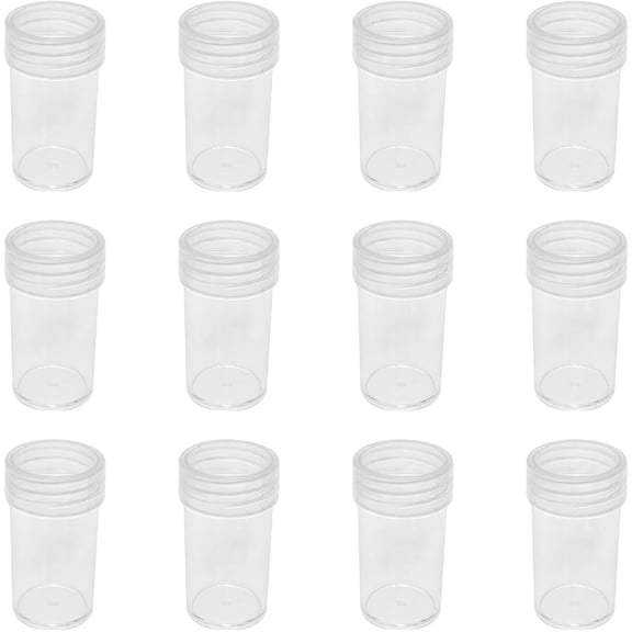 12Pcs Mini Transparent Plastic Storage Bottles with Screw Lids for Diamond Painting, Beads, Small Items (25255mm)