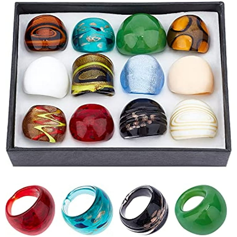 Lampwork glass rings discount
