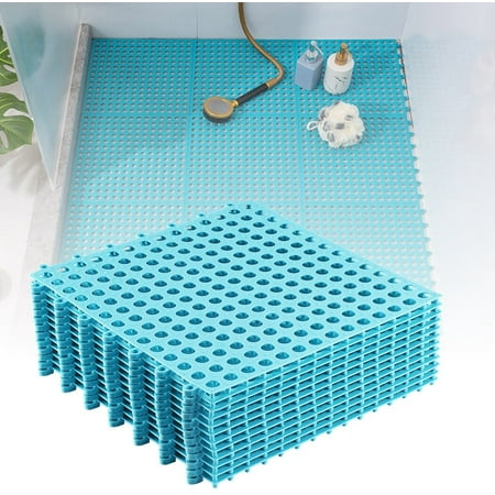 12Pcs Modular Interlocking Cushion, 12" x12" Floor Mat, Non-Slip Plastic Drainage Tiles, Dry Deck Tiles for Bathroom Kitchen Balcony Patio Pet Areas