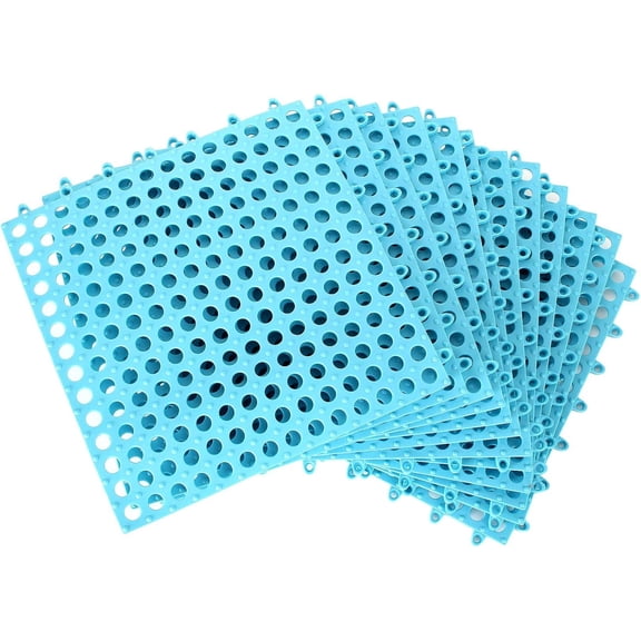 12Pcs Modular Interlocking Cushion Floor Mat Non-Slip Plastic Drainage Tiles, Dry Deck Tiles for Bathroom, Kitchen, Balcony, Patio, Pet Areas
