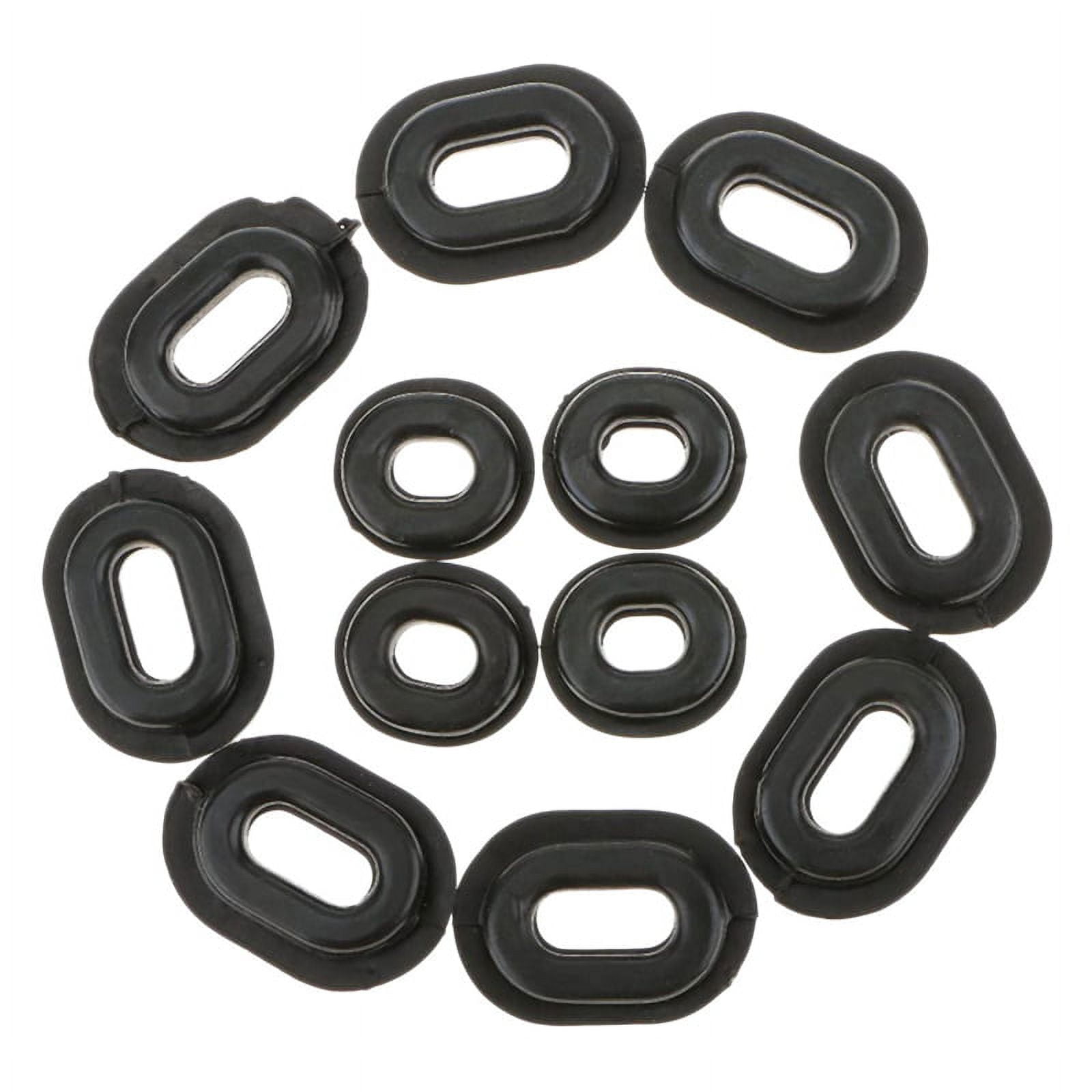12Pcs Motorcycle Oval Round Rubber Side Black Cover Grommets For - Foto 9