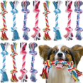 thumbnail image 1 of 12Pcs Multi Color Dog Rope Braided Chew Teething Toys Play Aggressive Heavy Duty, 1 of 6