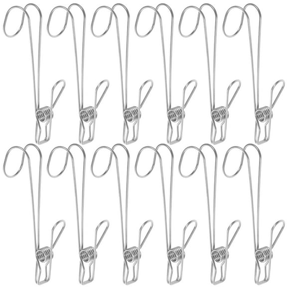 12Pcs Multi-function Clothing Clips Non-slip Clothing Clamps Balcony Accessory