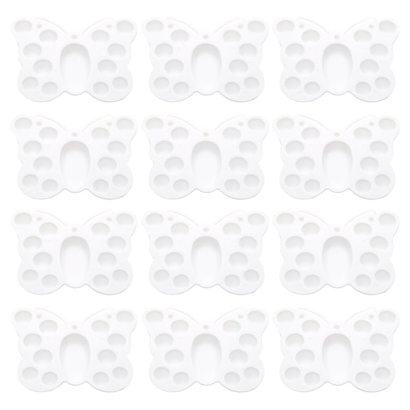 12Pcs Multi-function Painting Color Mixing Plate Butterfly-shaped Pigment Plate