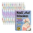 thumbnail image 1 of 12Pcs Nail Art Pens Set for Intricate Design Quick Dry Nail Polish Pen for DIY Drawing Acrylic Gel Nail Accessories Nail Pen for Professional Nail Art Tools & Home Use Varnish Pens for Women (G), 1 of 6