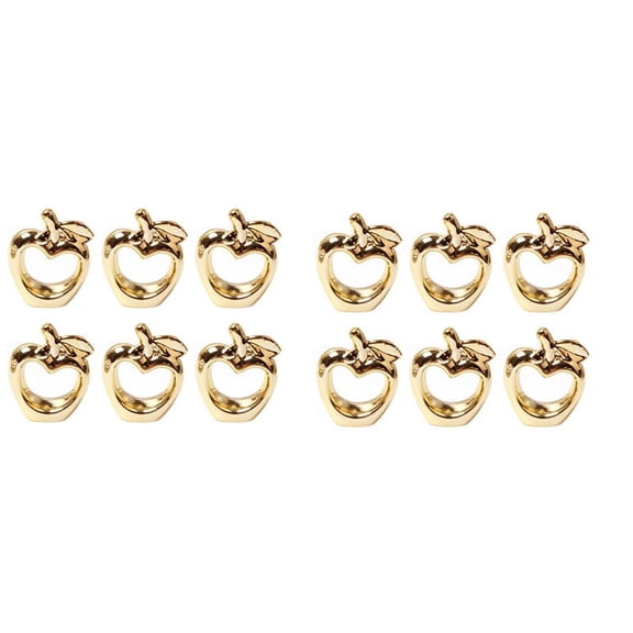 12Pcs Napkin Rings, Metal Plated Vintage Napkin Ring Buckle Holder for Dining Table Decoration,(Gold),12 x Napkin Rings,Gold
