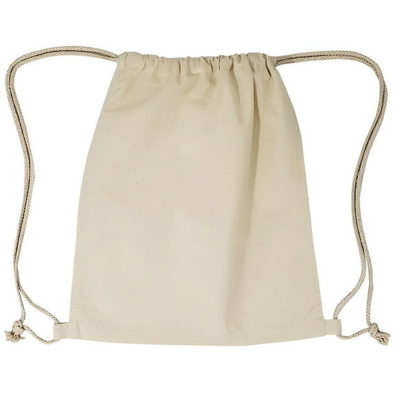 12Pcs Natural Color Drawstring Backpack Bag Cinch Sack Pull String Bags Bulk - 13.5"W x 15.5"H