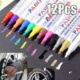 thumbnail image 1 of 12Pcs New 12 Colors Waterproof Pen Car Tyre Tire Pen Permanent Paint Markers Oil Marker Pen stationery item, 1 of 8