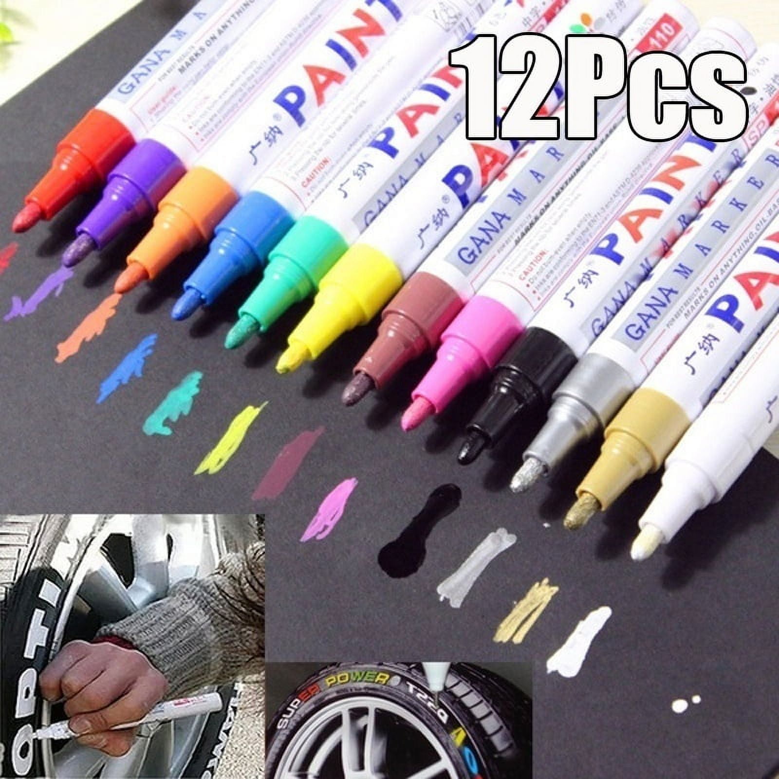 2 pcs Waterproof Permanent Paint Markers Pen Car Tire Tread Rubber