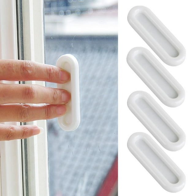 12Pcs No Hole Oval Door Handle Window Drawer Stick On Wardrobe Handle