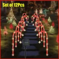 thumbnail image 1 of 12Pcs Outdoor Solar Christmas Candy Cane Lights Pathway Stake Lights Yard Decor, 1 of 11