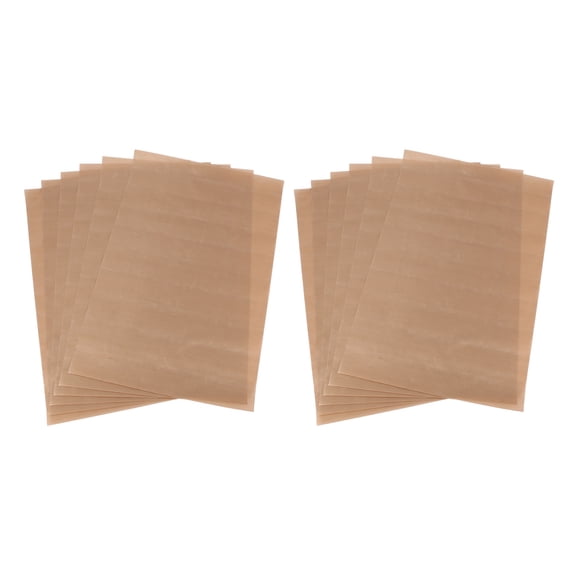 12Pcs PTFE Sheet 40X60Cm Reusable Baking Mat Oil-Proof Paper Baking Oven Tool Non-Stick for Bbq,12 * PTFE heat resistant sheet,Brown