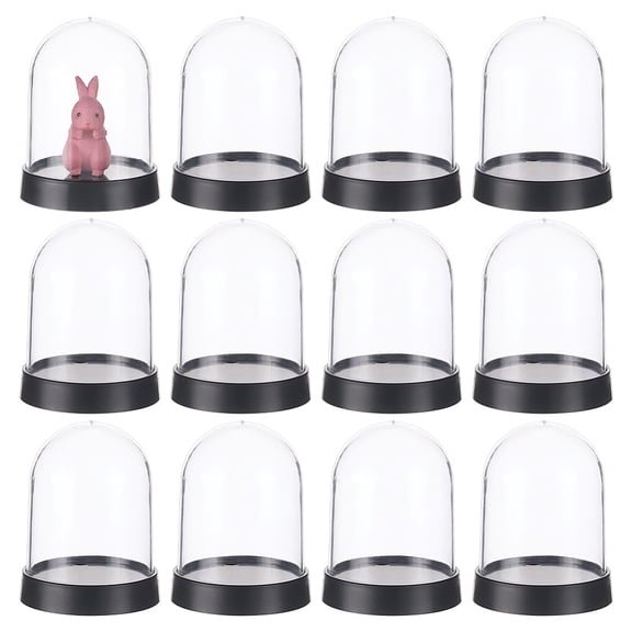 12Pcs PVC Dome Cover Decorative Display Case Cloche Bell Jar Terrarium Clear 54x63mm