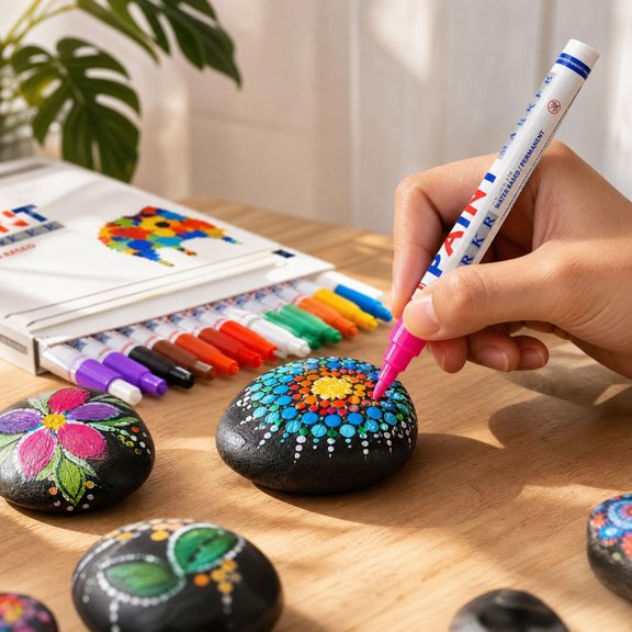12Pcs Paint Pen For Drawing And Car Tires, WaterBased Art Grade Paint Markers, Consistent Ink Flow, Ideal For Decorating Glass, Ceramics, Metal, For Artists And HandMade Works