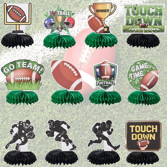 12Pcs Paper Display Decorations Mixed Color Rugby 200x180mm