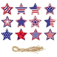 thumbnail image 1 of 12Pcs Patriotic Star Ornaments Independence Day Hanging Decorations Red White Blue USA Flag Gift Tags for 4th of July Party Tree Decor, 1 of 6