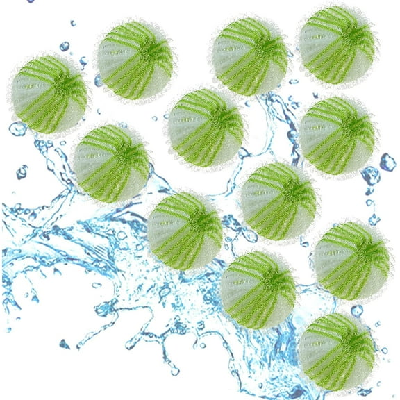 12Pcs Pet Hair Remover Washing Machines, Pet Hair Catcher in Washing Machine for Dissolves Fur and Clothes, Bedding, Green by Scheam