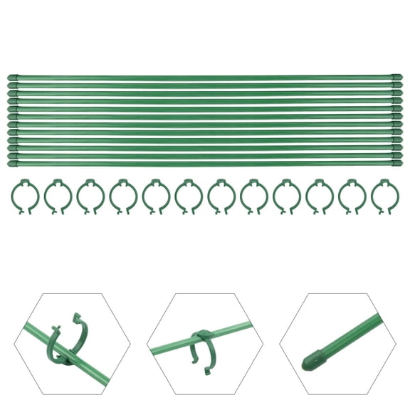 12Pcs Plant Stake Green Adjustable Floral Single Stem Plant Support Stakes Vegetable Holder Climbing Vine Bracket Gardening Tool