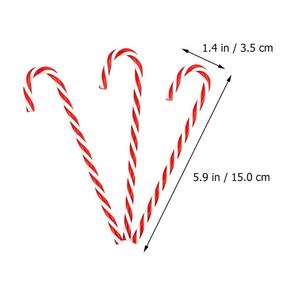 12Pcs Plastic Candy Canes Christmas Tree Hanging Ornaments Party
