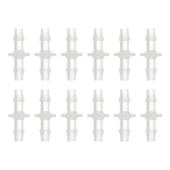 12Pcs Plastic Hose Barb Fitting, 1/4" x 1/4" Barb Pipe Connectors Hose Fitting Adapter Splicer Mender Adapter Union for Fuel Gas Liquid Air Hose Repair