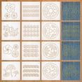 thumbnail image 1 of 12Pcs Plastic Sashiko Stencil 5x5inch Flowers Leaves Continuous Pattern Embroidery Tool Drawing Line Template for Hand Quilting and Embroidery 0.3mm Thick, 1 of 8