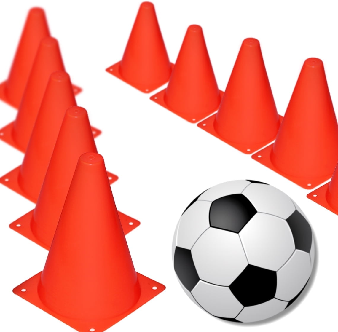 12Pcs Plastic Training Cones, Durable Traffic Cone Play Field Marker
