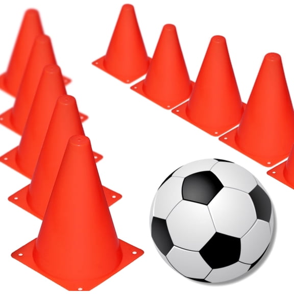 12Pcs Plastic Training Cones, Durable Traffic Cone Play Field Marker Cone for Safety, Agility Training 7 Inch